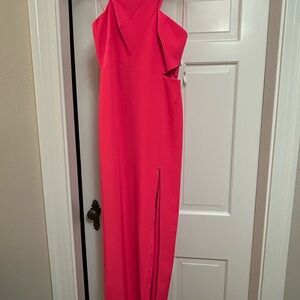 Aidan Mattox One Shoulder Pink Gown